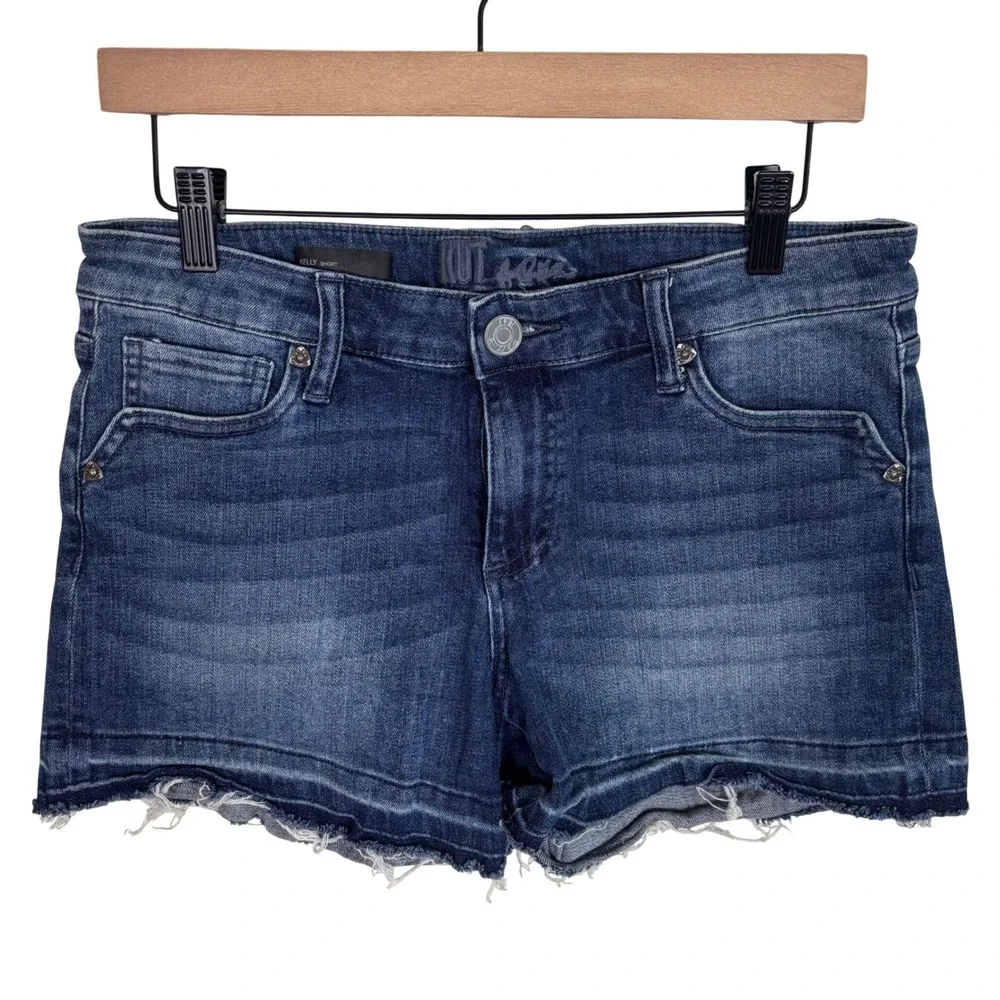 Kut From The Kloth Womens Denim Kelly Shorts Sz 8 Jean Cut Off 4